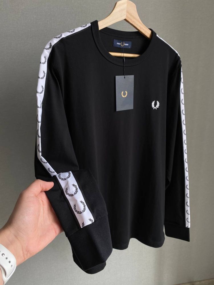 Лонгслів Fred Perry Original на лампасах, Світшот Фред Пері, Кофта