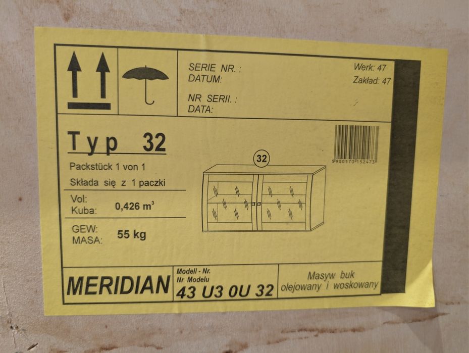 Szafka wisząca drewniana Buk Meridan