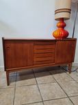 Komoda tekowa,sideboard,skandynawski design,Bräntorps, Szwecja, 1960