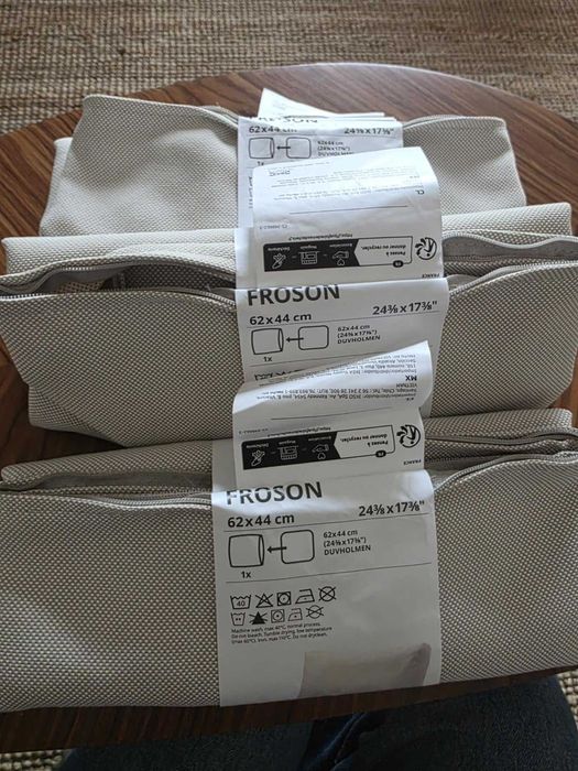 FRÖSÖN Pokrycie poduchy oparcia, na zewnątrz beżowy, 62x44 cm IKEA