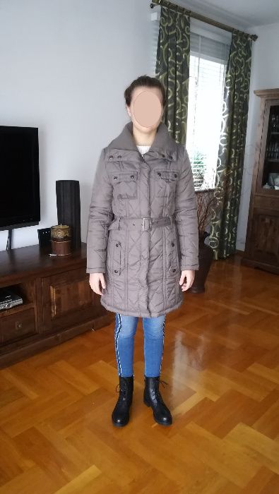 Płaszcz zimowy puchowy 36 S pasek
