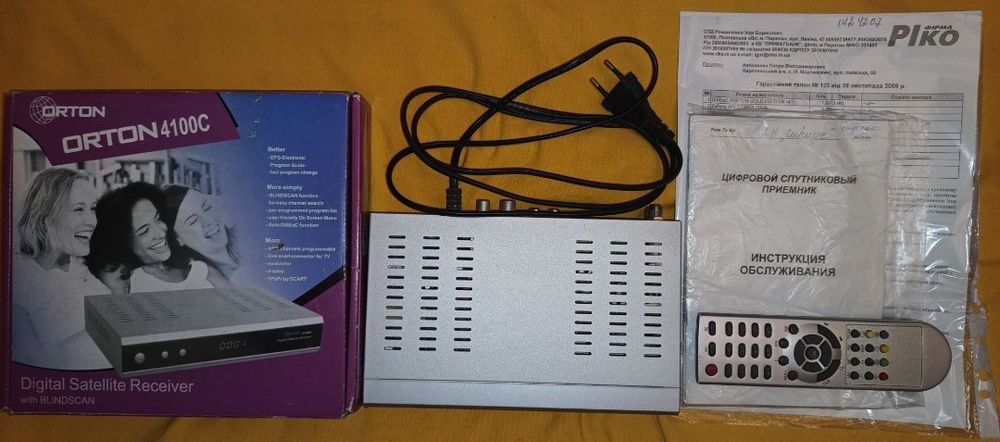 Приемник спутниковый цифровой Orton 4100c. Тюнер ресивер с автопоиском