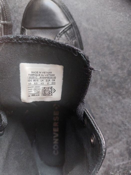 Trampki buty Converse wysokie skórzane czarne rozmiar 37