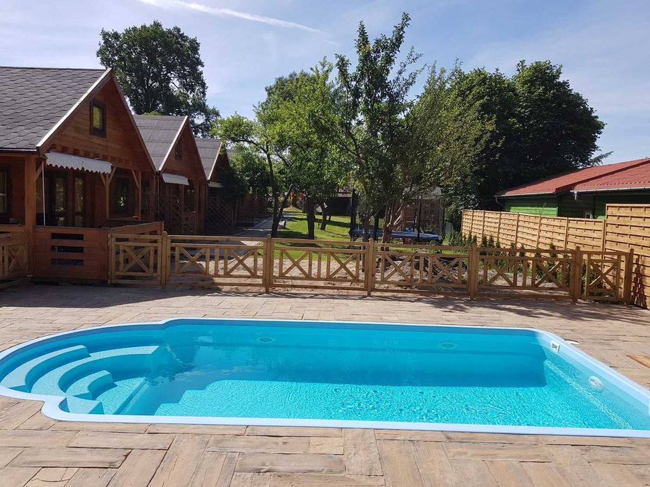 Basen ogrodowy poliestrowy z laminatu 6.3x3,25x1,55 ZESTAW