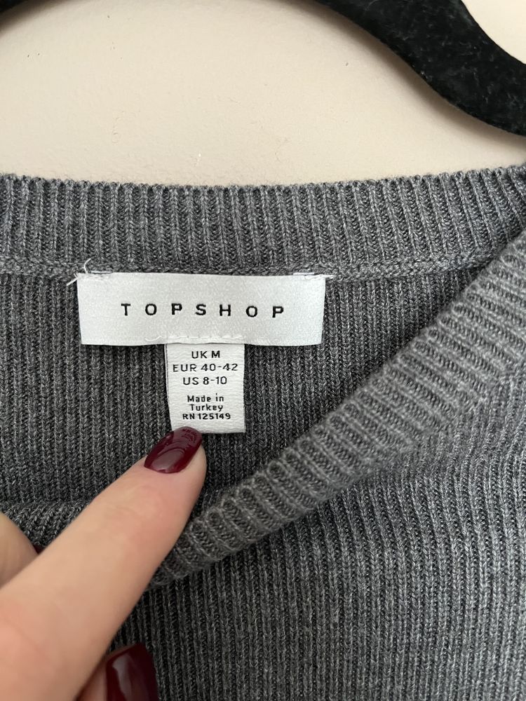 Szary sweter Topshop M z wiskozy