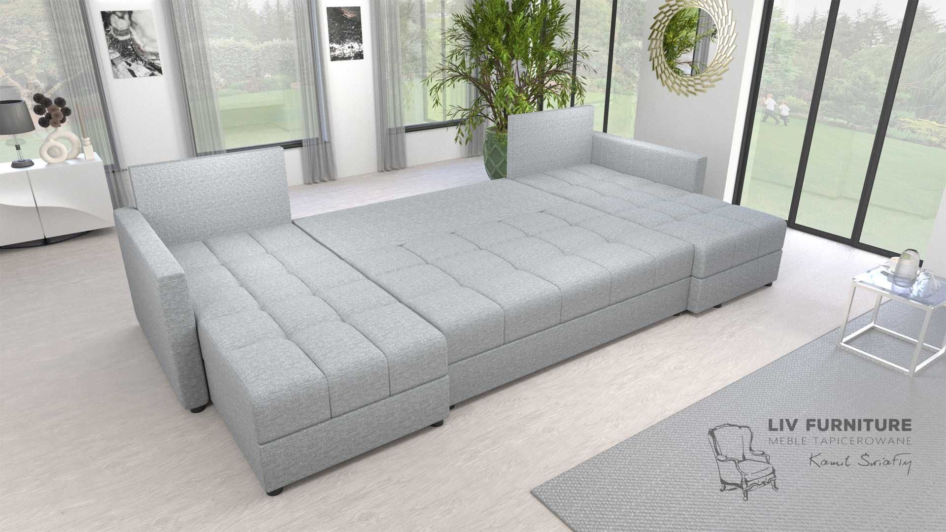 NOWY Narożnik Rogówka DOMINO U z funkcją spania PRODUKT OD PRODUCENTA