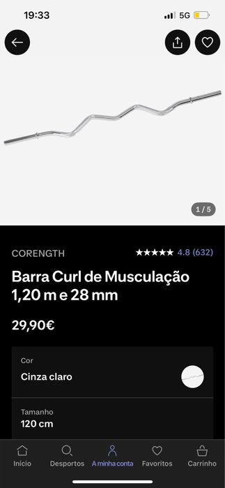 Barra z de musculacao