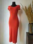 New Look Czerwona sukienka Tuba Obcisła Basic Midi 34 XS