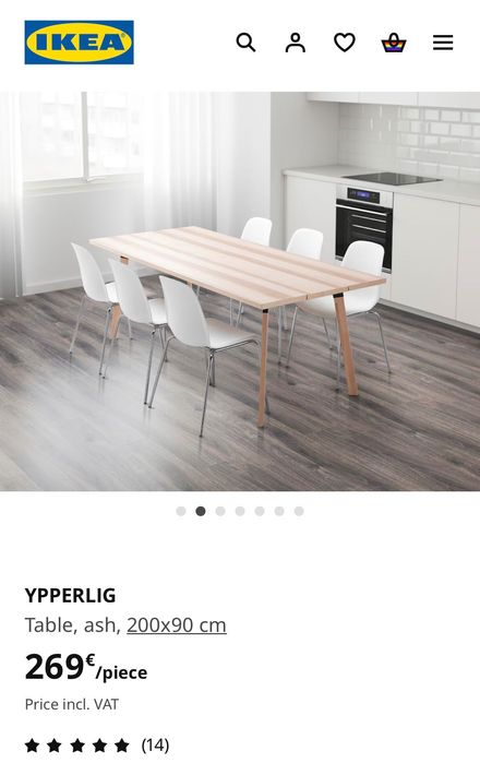 Mesa de jantar ou trabalho IKEA - para seis pessoas.