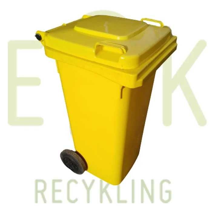 Nowy pojemnik na odpady 120l  kosze na śmieci żółty kontener
