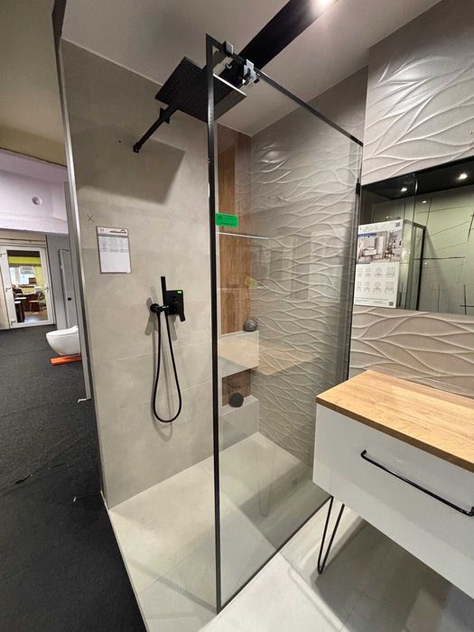 Kabina prysznicowa Walk-In AVEXA Black szkło 6 mm 100cm