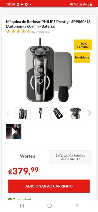 Philips s9000 prestige maquina barbear nova