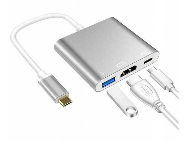 Przejściówka Adapter TYP C 3w1 HUB USB-C HDMI 4K