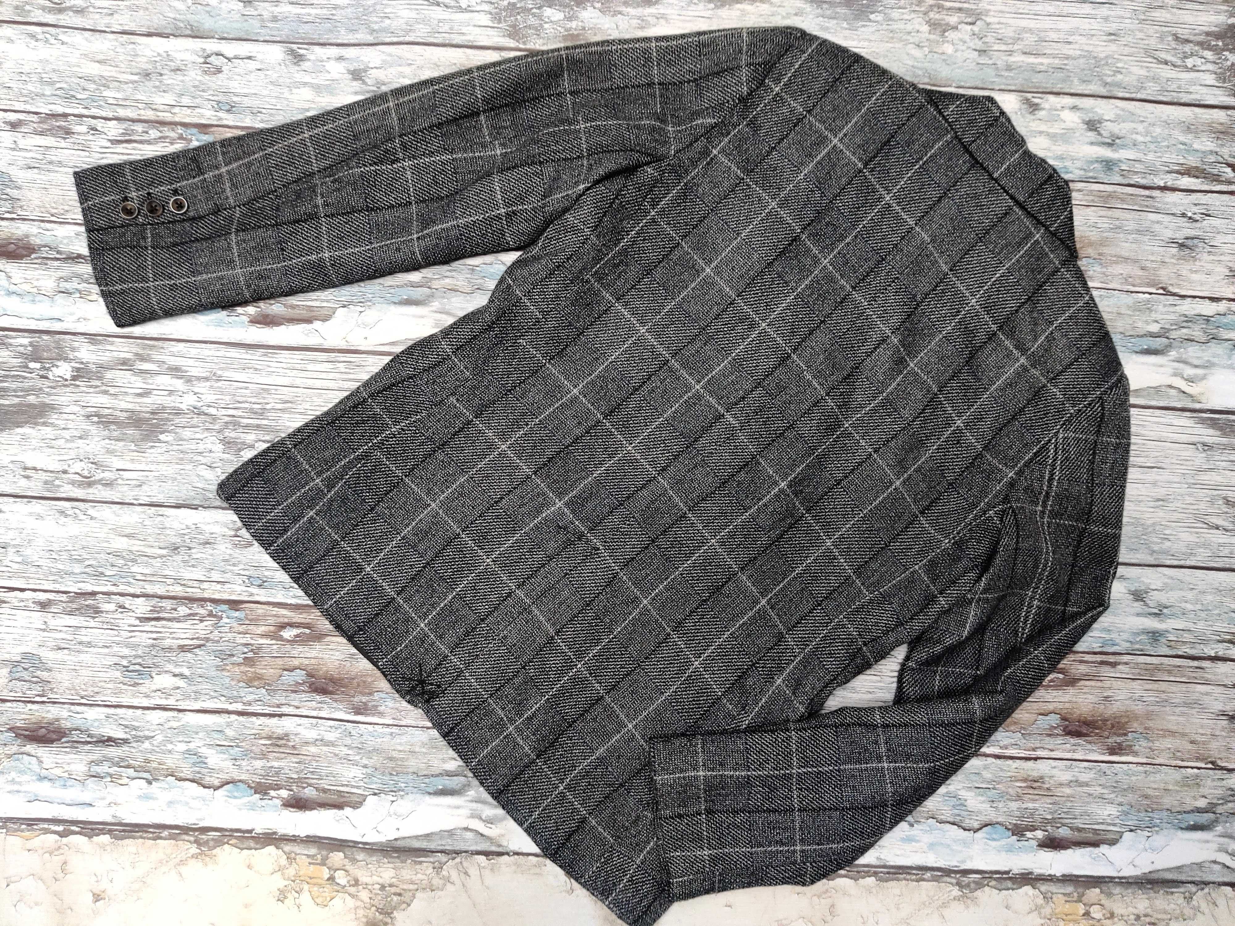 Name it szara marynarka w kratę elegancja casual 140 cm
