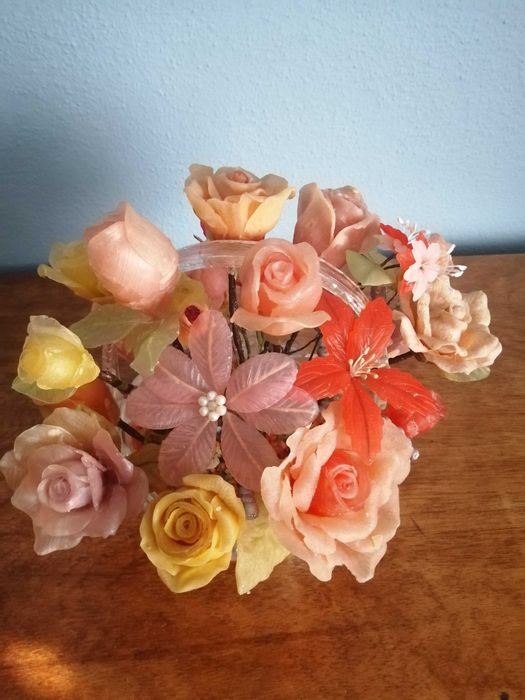 Cesto de flores sabonete