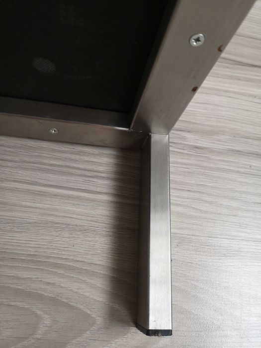 pufa skórzana bordo skóra podnóżek 58x57x44 INOX