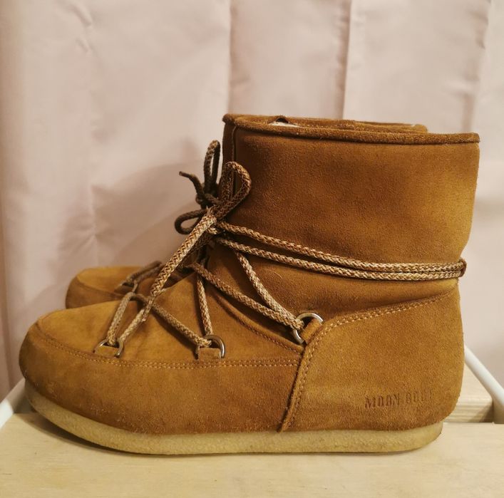 Moon Boot śniegowce skórzane far side low suede rozmiar 39