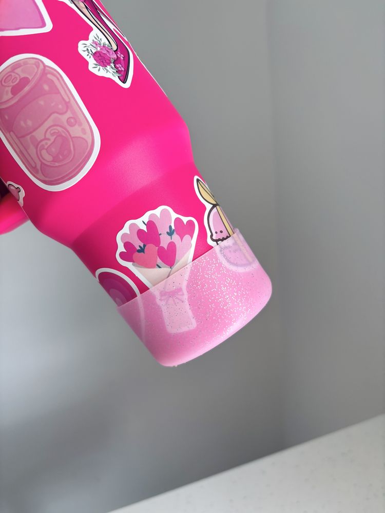 Kubek typu stanley różowy duży z rurką 1200ml