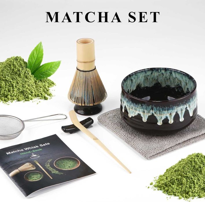 Zestaw Prezentowy Do Matchy 7 Częściowy Akcesoria Trzepaczka Misa