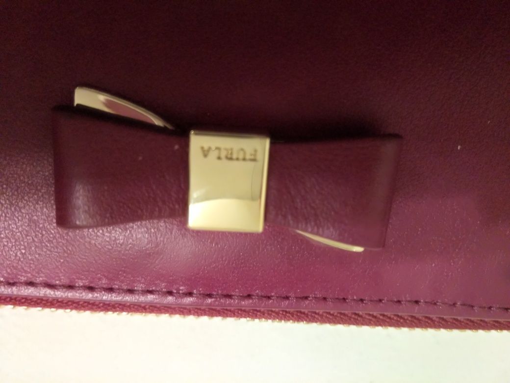 Женский кожаный кошелёк-клатч на молнии Furla original