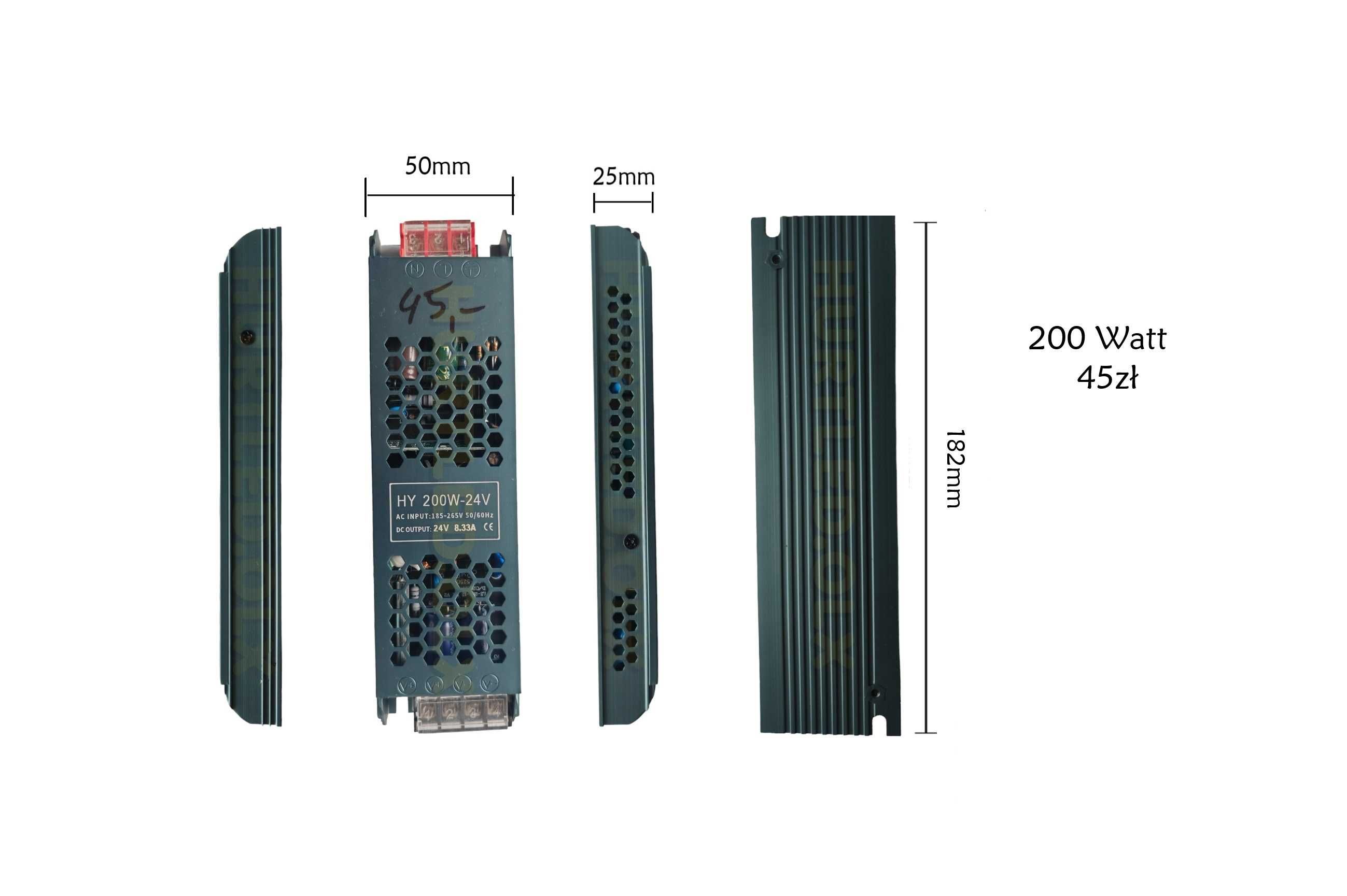 24V Zasilacz Modułowy LED SLIM do taśm LED 24V 2.5A 24V 8.3A 24V 16.7A