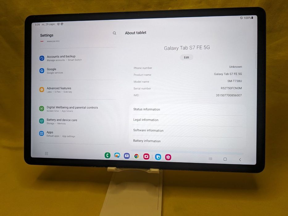 Samsung galaxy tab s7 fe 5g 4/64