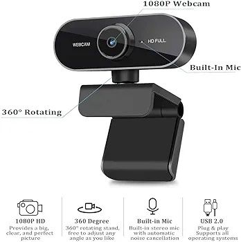 Kamera internetowa z mikrofonem i statywem benewy hd webcam 1080p pcw1
