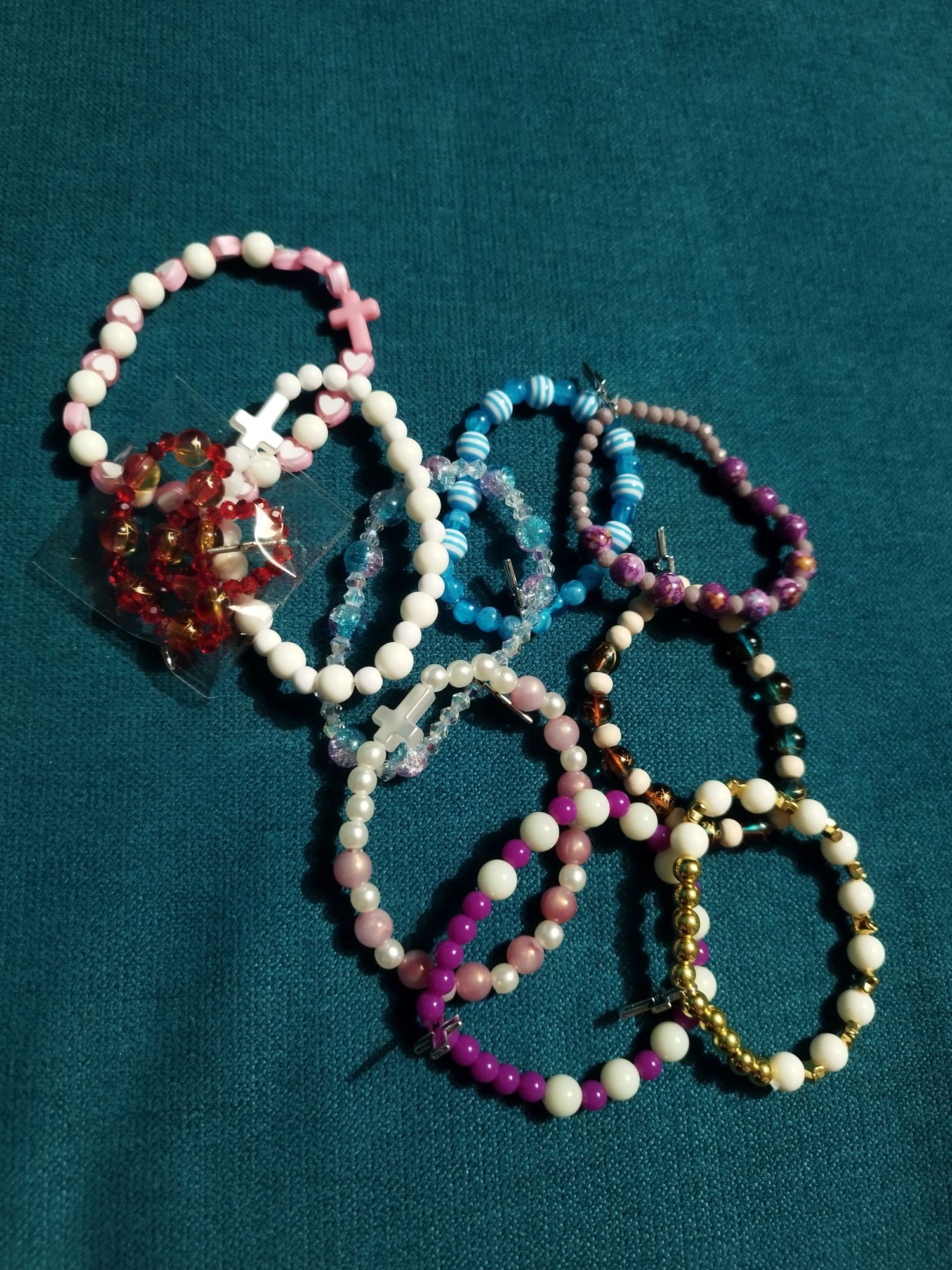 Zestaw 10 różańcy bransoletki handmade