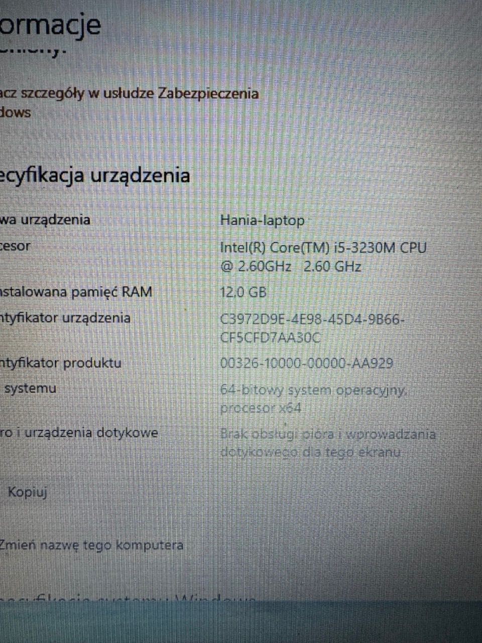 Komputer Lenowo IDeaPad Y500