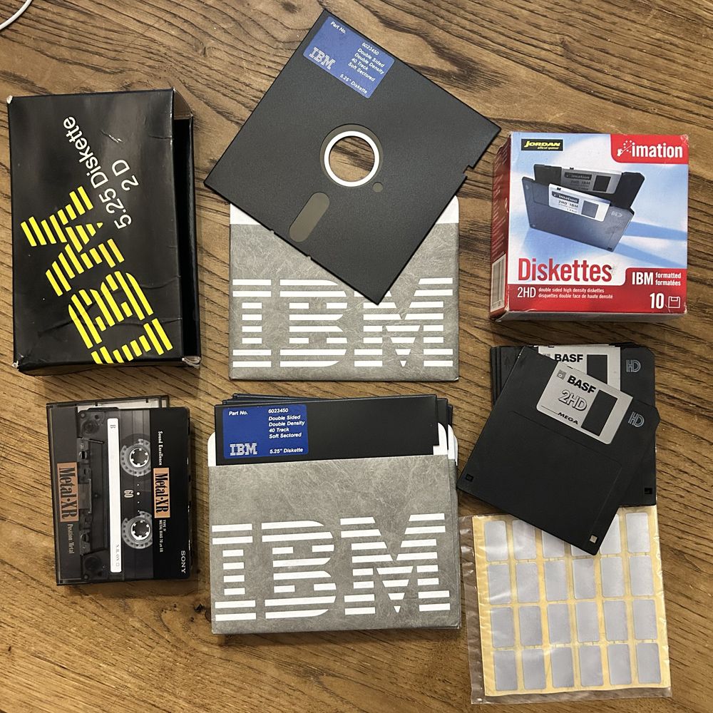 Disketes IBM 5.25 e 2HD cassete metal type iv disquetes diskette