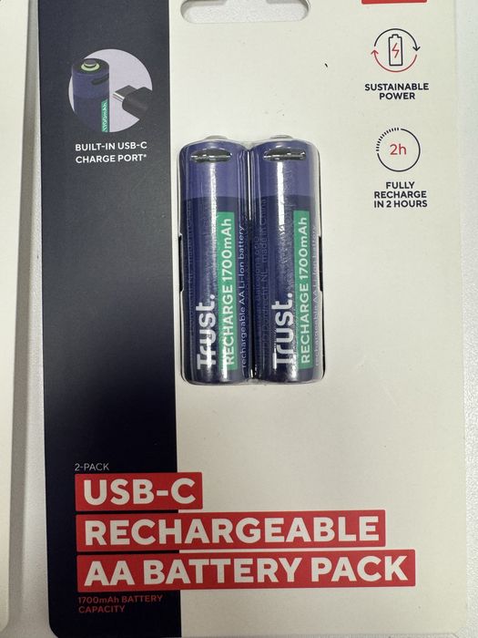 Akumulatory AA Trust USB-C - Nowe, Z Ładowaniem USB-C!