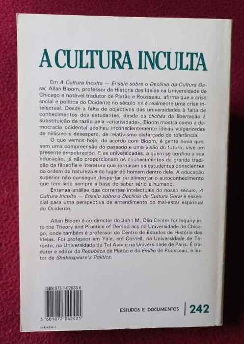 A Cultura Inculta - Allan Bloom