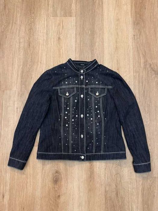 Escada Denim Jeans Jacket 42 L XL kurtka jeansowa z ćwiekami jak nowa