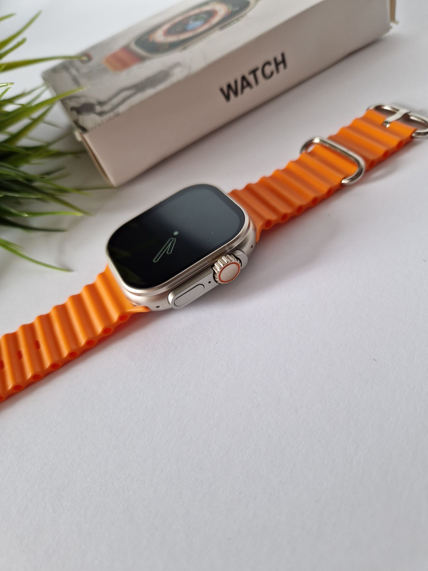 Smartwatch ultra 2 max, komplet nowy, pomarańczowy