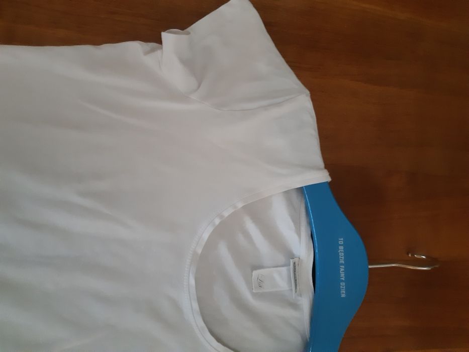 Street One biały t - shirt cotton elastic logowany r L i 40 - 42