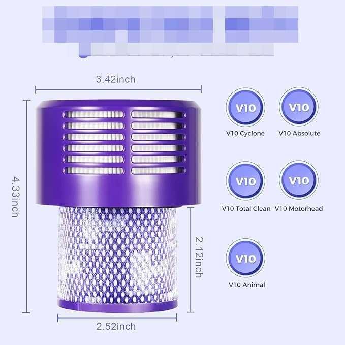 2 x Filtr Hepa  Do  Dyson V10 Cyclone Total ABSOLUTE ANIMAL