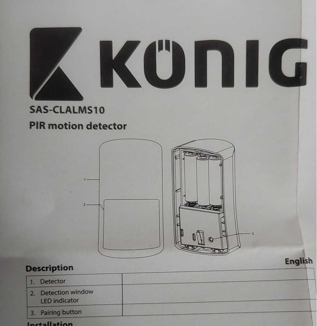 Bezprzewodowy czujnik ruchu König SAS-CLALMS10