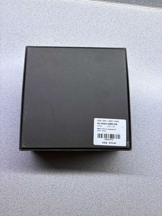 leather belt Gucci GG dark blue (one size)