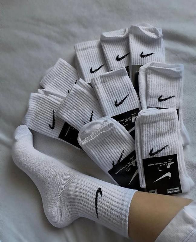 280 грн за 12 пар |шкарпетки Nike|білі високі |Носки найк| sport socks
