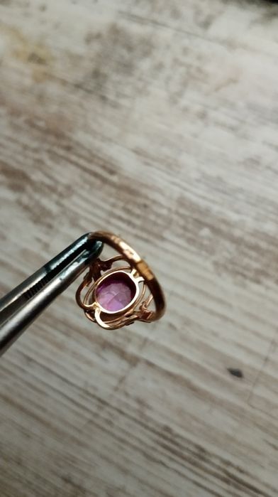 Каблучка, золота 583, срср, корунд