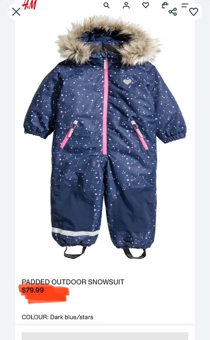 Комбінезон зимовий комбинезон зимний для дівчинки HM 134 8-9років