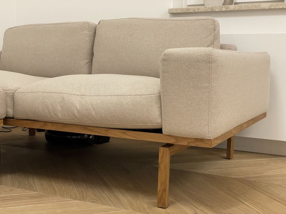 Sofa 2-osobowa, narożnik BOLIA ELTON podstawa z drewna dębowego