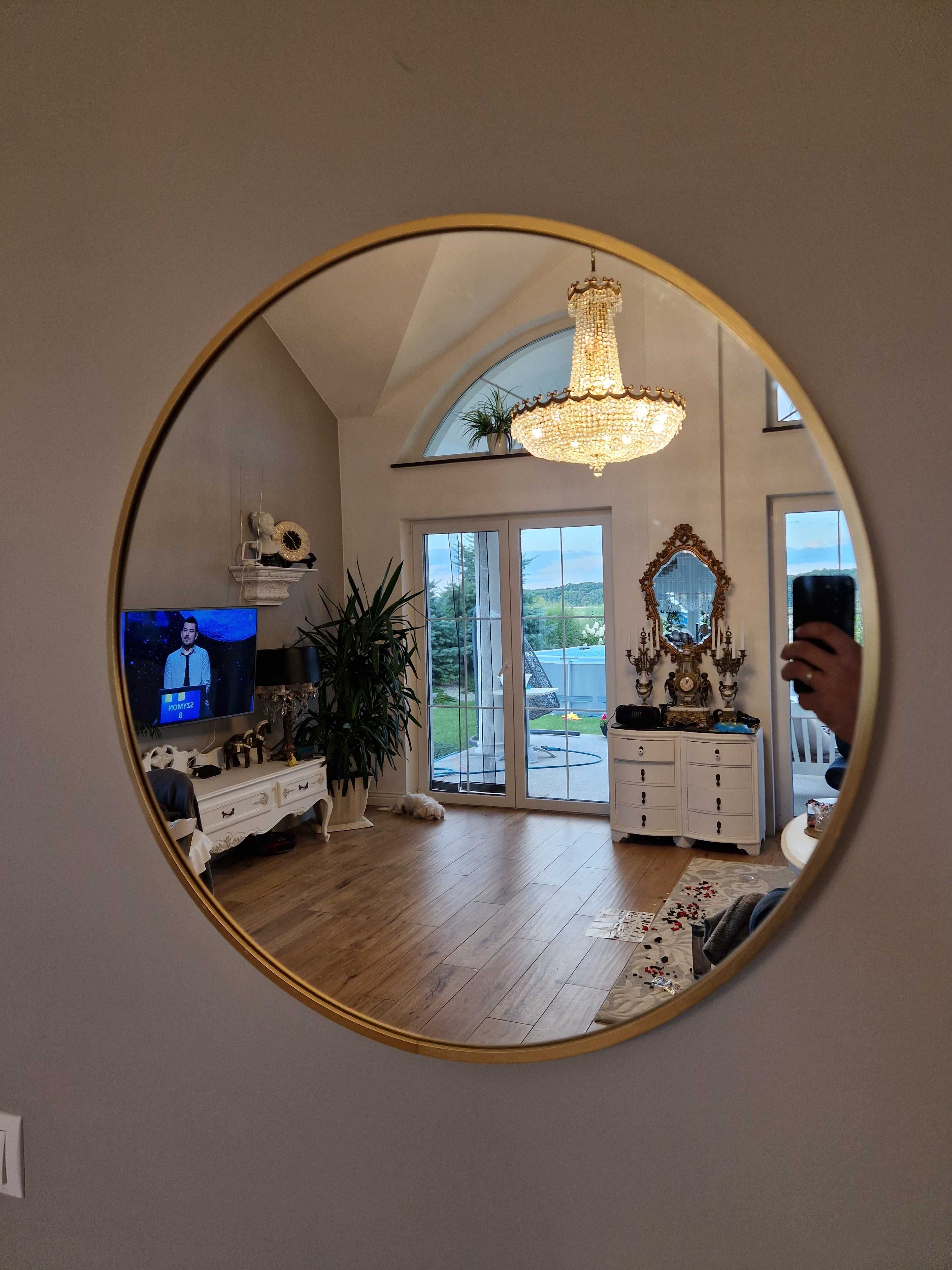 Lustro  loft w okrągłej aluminiowej ramie o średnicy 60,70,80,90,100