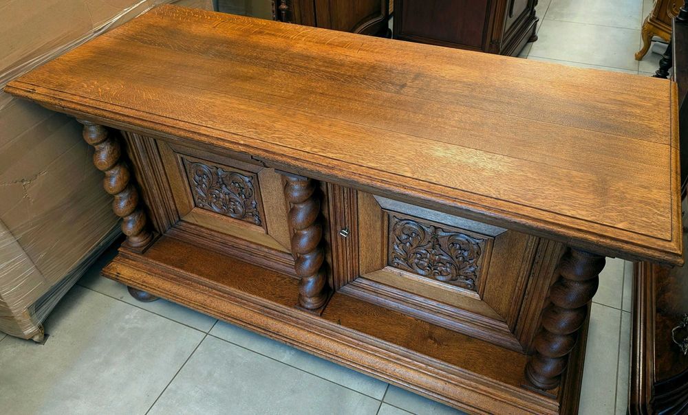 Piękna komoda,szafka neorenesansowa dąb