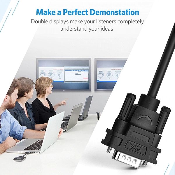 Rozdzielacz VGA Ugreen 40254/1x2 - czarny