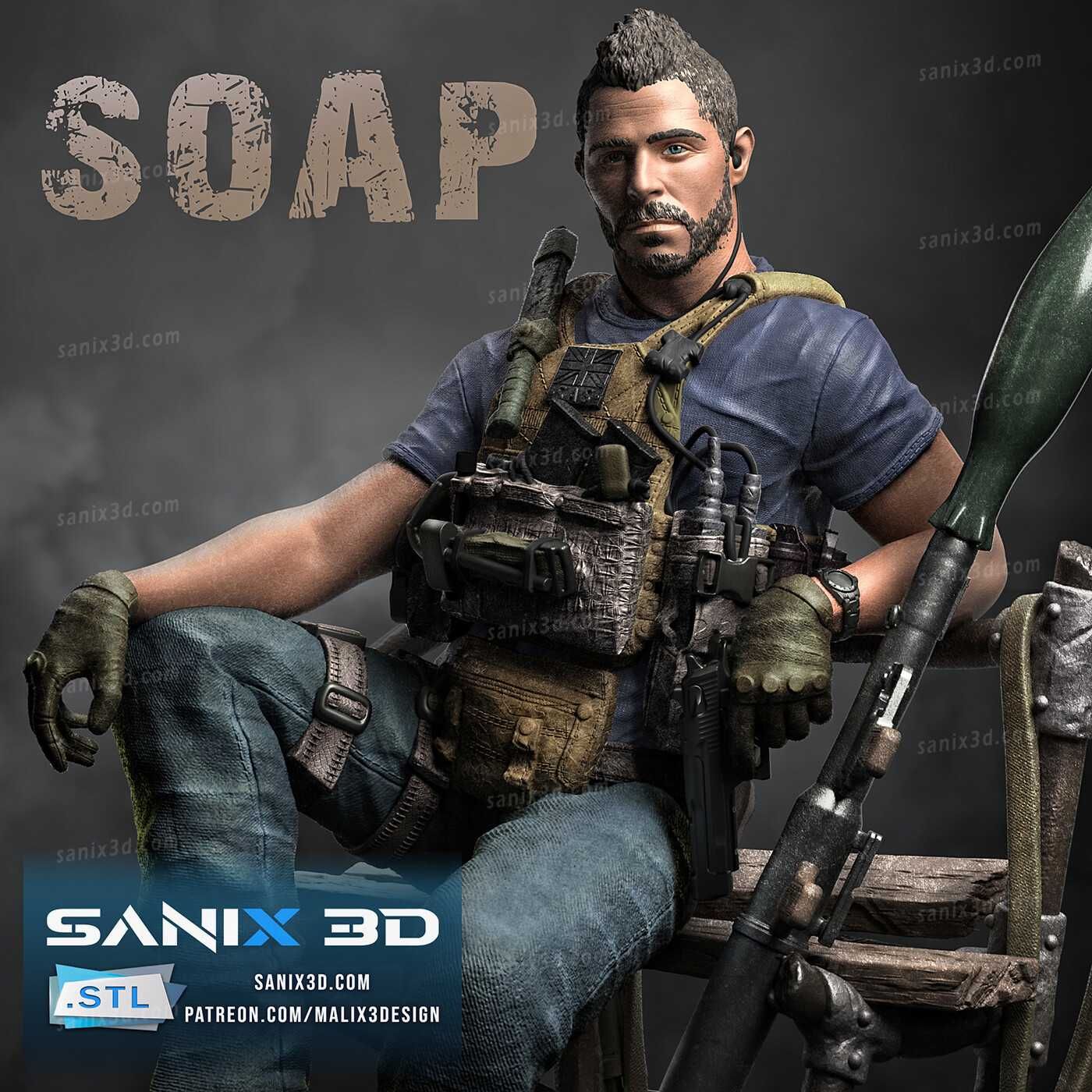 SOAP Call of Duty 1/10 skala Malowane podkładem