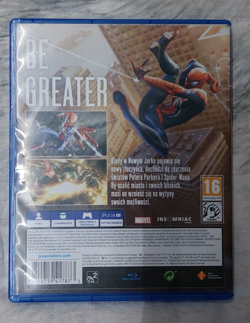 Spider man PS4 gra