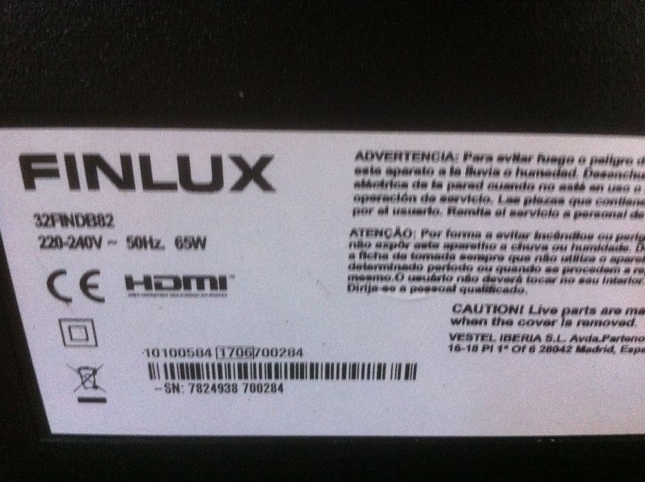 Tv Led Finlux 32" e Tv led Samsung 32" para peças