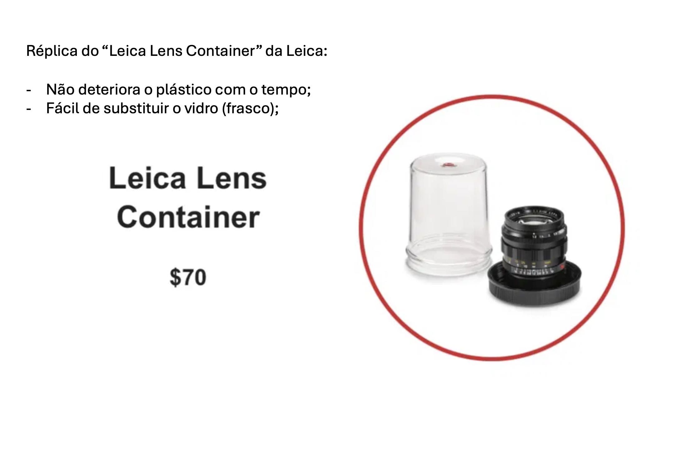 Leica M Lens Container (réplica de vidro)
