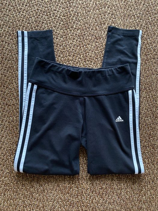 Czarne legginsy Adidas 36 S okazja mega tanio